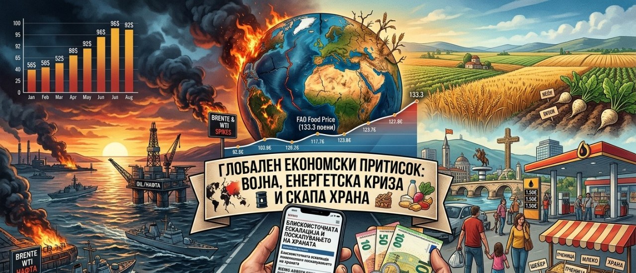 Глобален економски притисок - Блискоисточната ескалација и поскапувањето на храната ја туркаат светската економија во нова неизвесност 